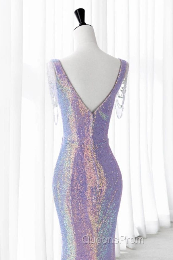 Luxurious Shiny Long Sequin Evening Prom Dress
