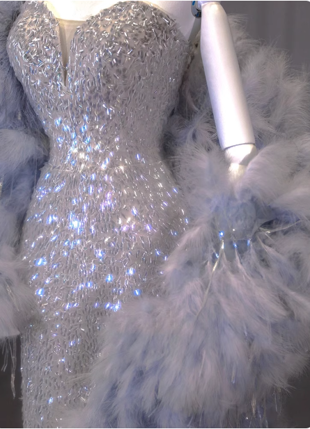 Luxurious Shiny Silver Mermaid Sweetheart Neck Sequin Long Classy Prom Dress