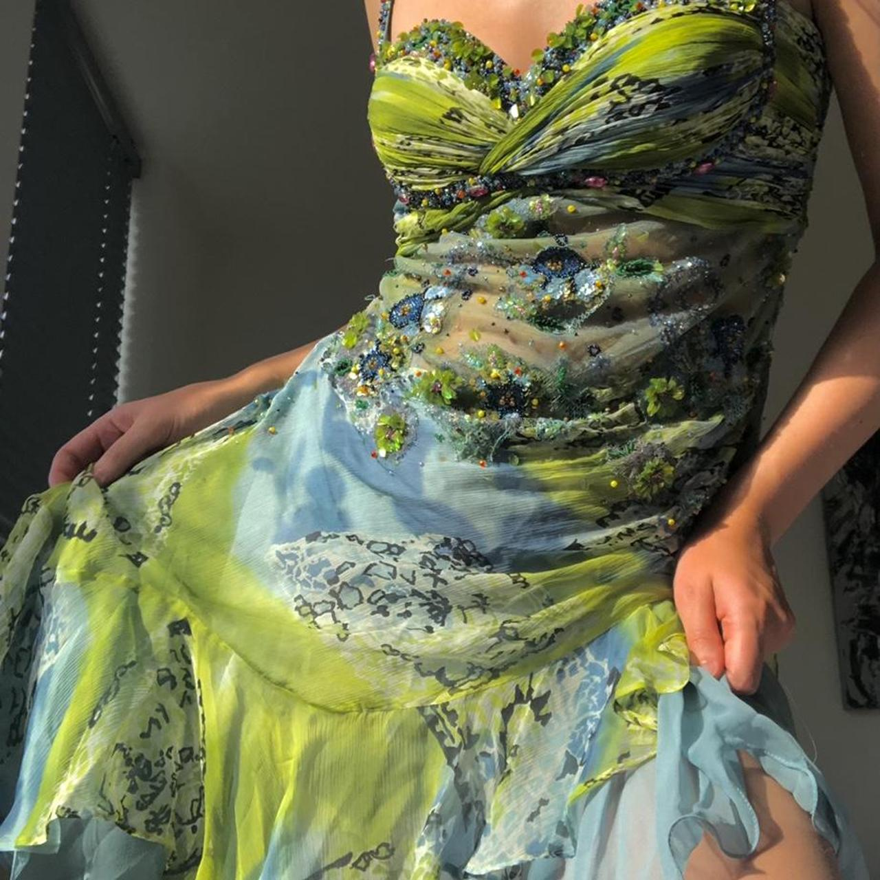 Luxurious Spaghetti Straps Beaded Sequin Ruffles Chiffon Classy Evening Dress Outfits Secondary image