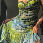 Luxurious Spaghetti Straps Beaded Sequin Ruffles Chiffon Classy Evening Dress Outfits