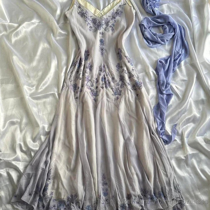 Luxury Chiffon Beaded Spaghetti Straps Long Prom Dress Mermaid Evening Dress
