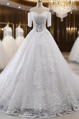 Luxury Lace Vestidos De Novia Ball Gown Wedding Dress Evening Prom Dress Long