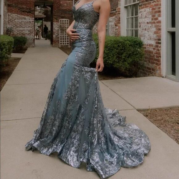 Luxury Mermaid Black Girl Long Classy Prom Dress Birthday Outfit
