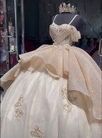 Luxury Quinceanera Dress Applique Corset Ball Gown Classy Prom Sweet 16 Dress