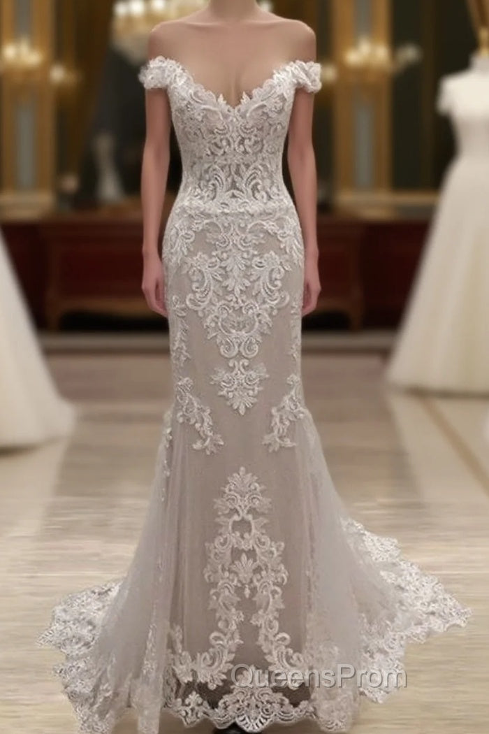 Mermaid Appliques Wedding Dress Off The Shoulder Main image