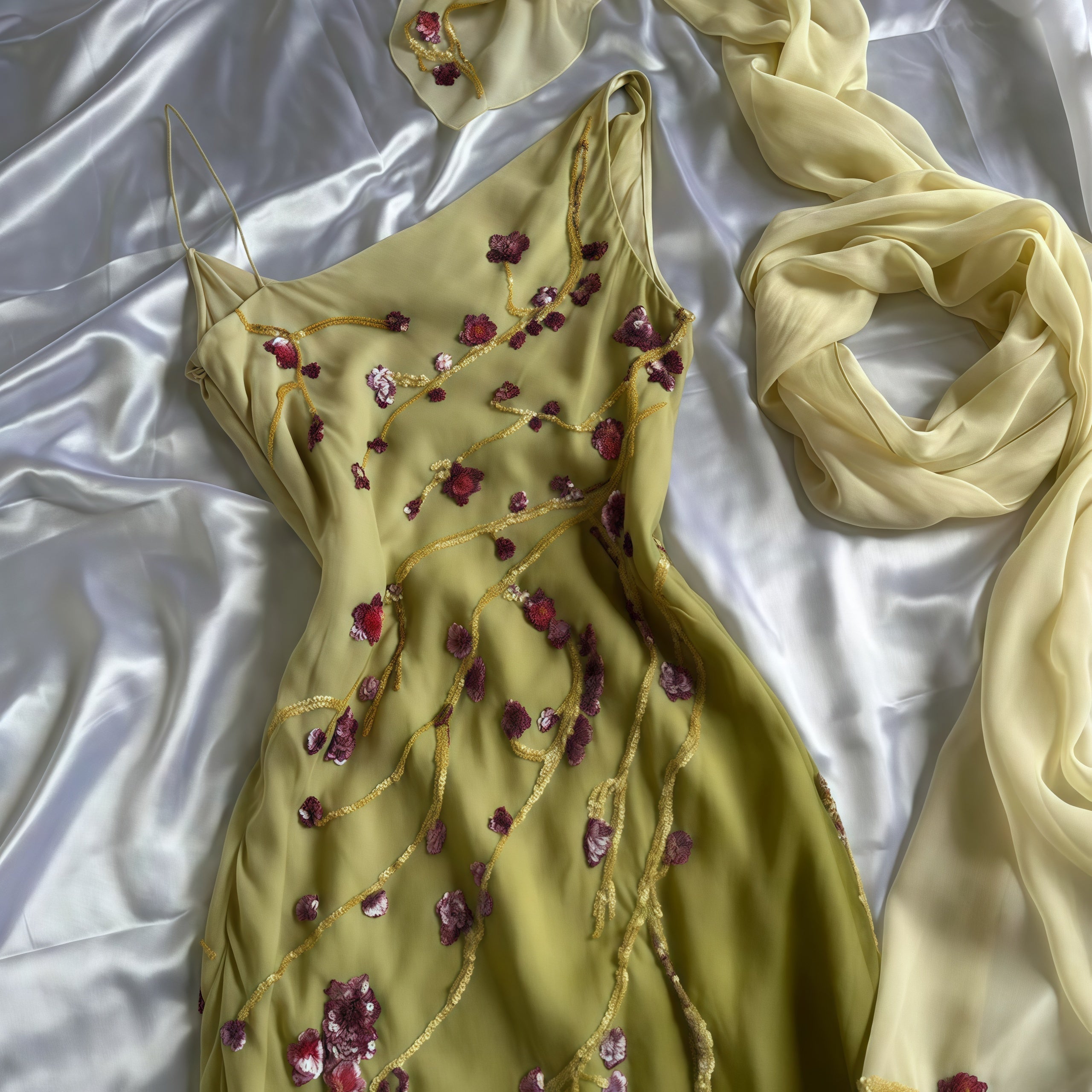 Mermaid Floral Chiffon Classy Evening Classy Prom Dress
