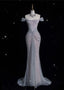 Mermaid Gowne??? Off The Shoulder Tulle Sequins Long Classy Prom Dress For Classy Events &Quinceanera