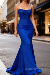 Mermaid Halter Dark Green Long Evening Prom Dress with Appliques Beading