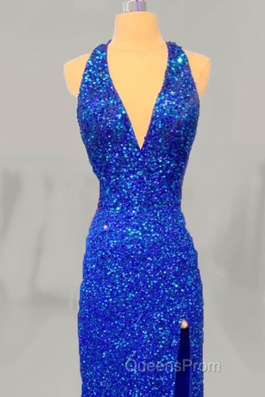Mermaid Halter Sequin Split Dress Secondary image