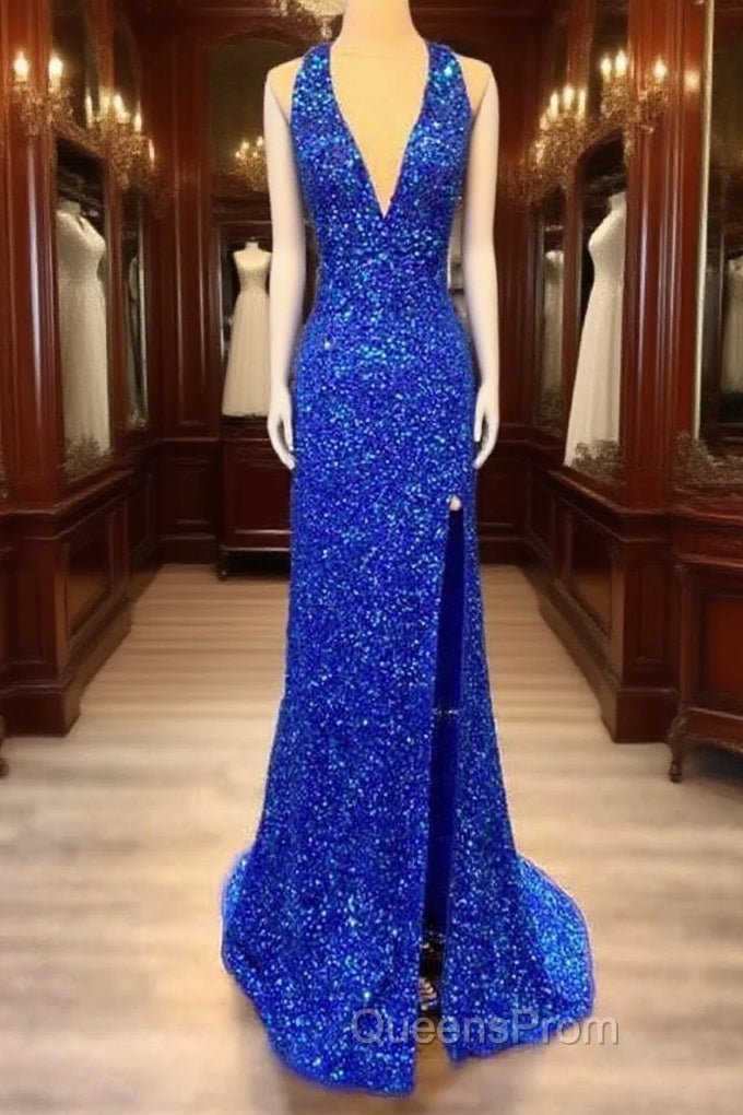 Mermaid Halter Sequin Split Dress Main image