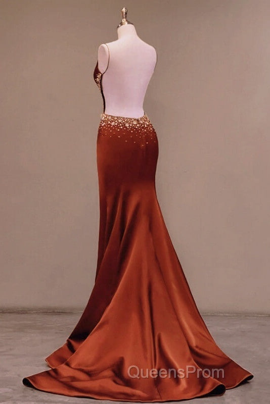 Mermaid High Slit Spaghetti Strap Satin Dress Secondary image