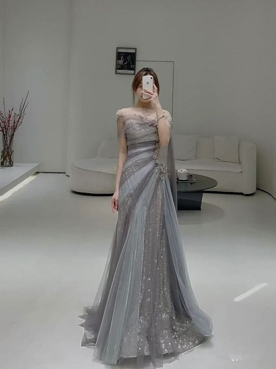 Mermaid Long Classy Prom Dress Tulle Classy Evening Dress Main image