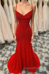 Mermaid Long Red Evening Prom Dress with Rhinestones,Royal Blue Bodycon Dress