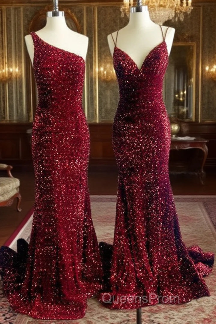 Mermaid Maroon Sequin Formal Dress Main image