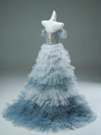 Mermaid Off-The-Shoulder Tulle Sequin Long Ball Gown, Elegant Rhinestone Evening Gown