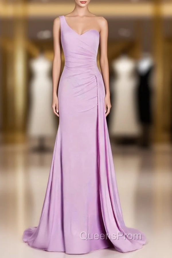 Mermaid One Shoulder Long Bridesmaid Dress