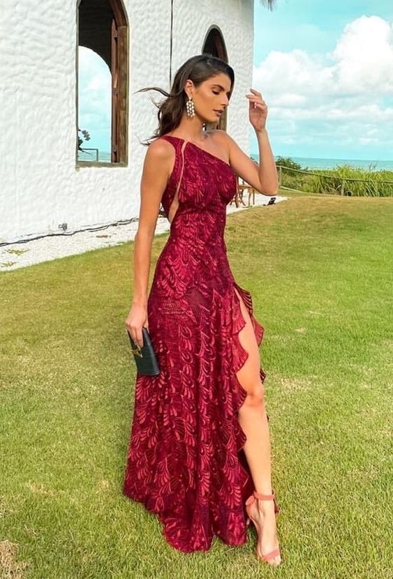 Mermaid One Shoulder Long Classy Prom Dress Secondary image