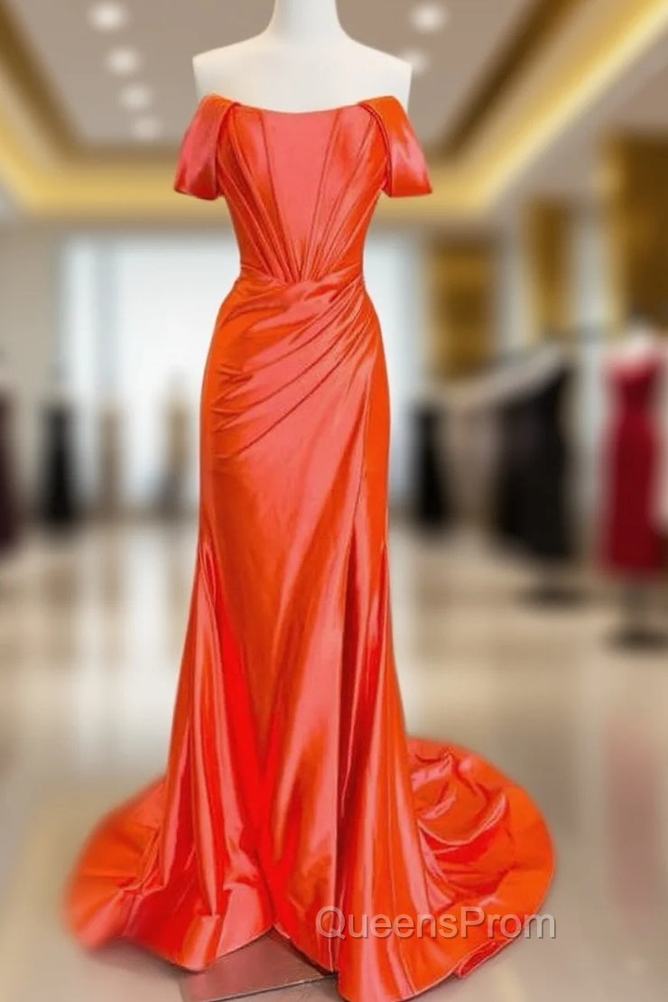 Mermaid Orange Off The Shoulder Dress Main image