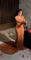 Mermaid Orange Classy Prom Dress Sleeveless 17Th Birthday Outfits