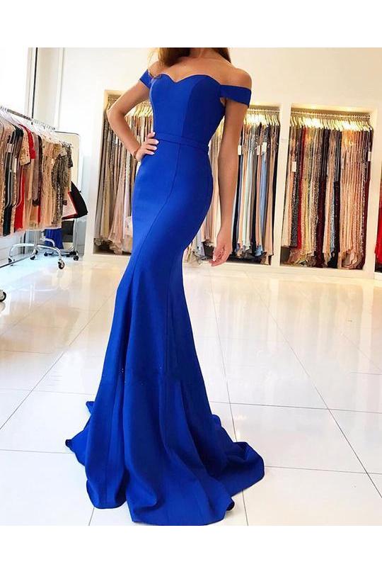 Mermaid Pink Off-The-Shoulder Formal Dress Simpe Elegant Long Evening Dress Secondary image