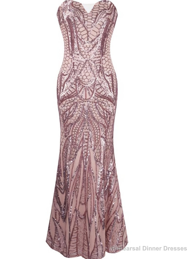 Mermaid Pink Sweetheart Sequins Prom Dress Main image