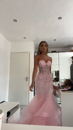 Mermaid Pink Tulle Long Classy Prom Dress, Classy Evening Classy Dress