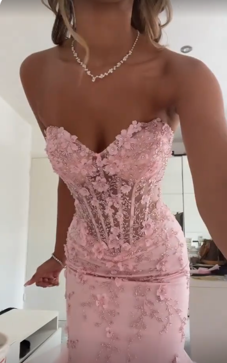 Mermaid Pink Tulle Long Classy Prom Dress, Classy Evening Classy Dress