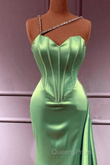 Mermaid Sage Corset Slit Dress
