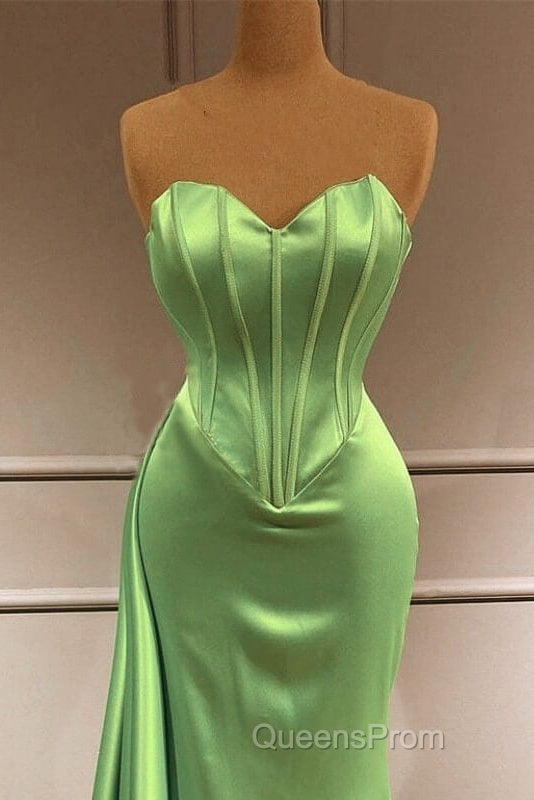 Mermaid Sage Green Corset Satin Evening Prom Dress Secondary image