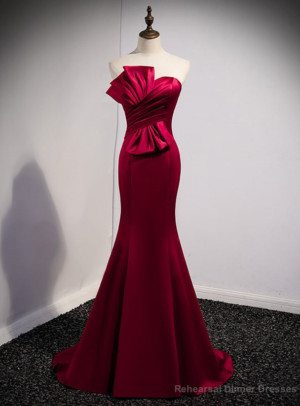 Mermaid Satin Sweetheart Pleats Prom Dress Main image