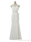 Mermaid Scoop Chiffon Pearls Bow See Through Long Evening Dresses