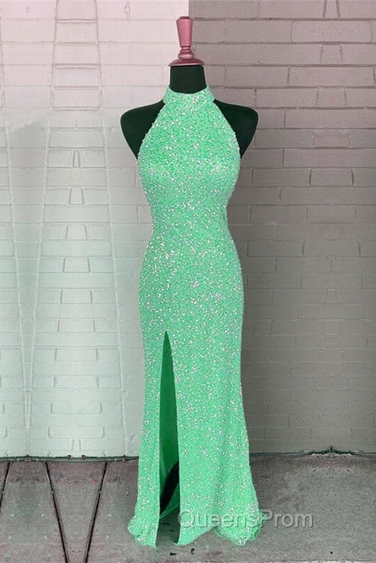 Mermaid Sequin Halter Slit Dress Secondary image