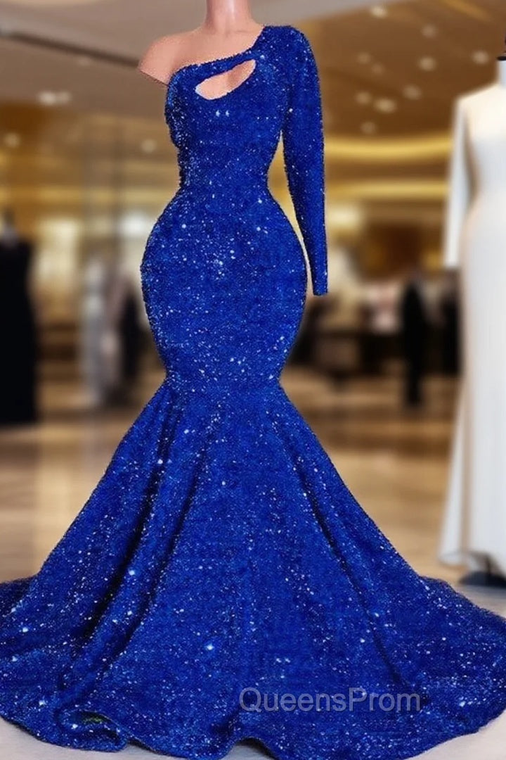 Mermaid Sequin One Shoulder Evening Prom Dress Main image