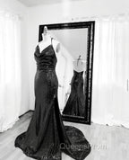 Mermaid Sequins Bridesmaid Dress Cowl Neck