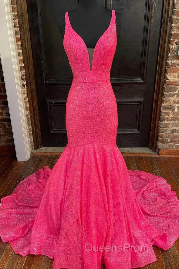 Mermaid Sequins Long Evening Prom Dress Evening Dress