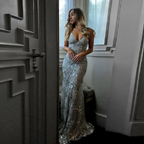Sexy Mermaid Gold Sequin Tulle Long Backless Classy Prom Dress Classy Evening Dress