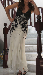 Mermaid Spaghetti Strap Chiffon Applique Long Classy Prom Dress Temperament Party Dress