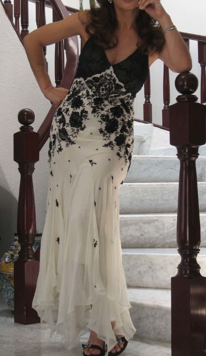 Mermaid Spaghetti Strap Chiffon Applique Long Classy Prom Dress Temperament Party Dress