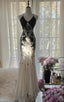 Mermaid Spaghetti Strap Chiffon Applique Long Classy Prom Dress Temperament Party Dress