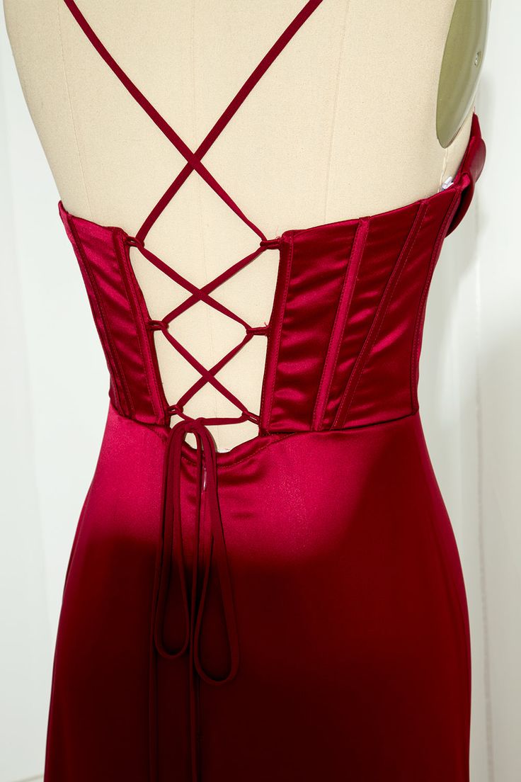 Mermaid Spaghetti Straps Floor Length Classy Prom Dress With Slit 21St Birthday Outfit