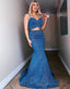 Mermaid Spaghetti Straps Sequins Prom Dress