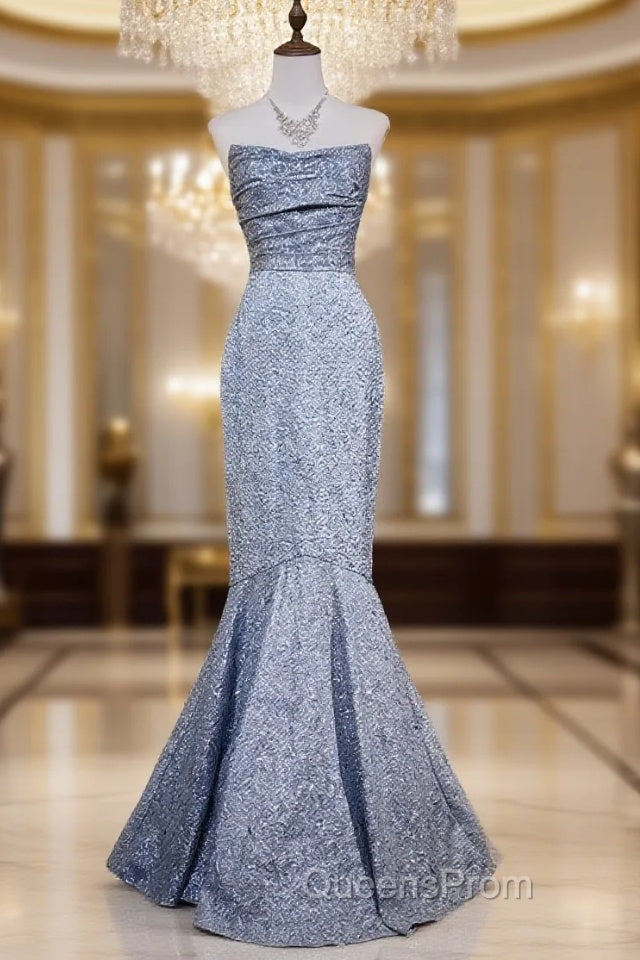 Mermaid Strapless Sequined Long Evening Prom Dress Elegant Formal Evening Dress Main image