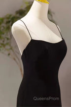 Mermaid Straps Black Velvet Long Evening Prom Dress