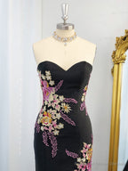 Mermaid Sweetheart Beading Floor-Length Satin Dress