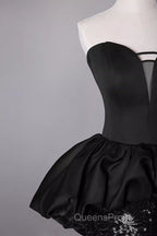Mermaid Sweetheart Long Black Sequin Evening Prom Dress