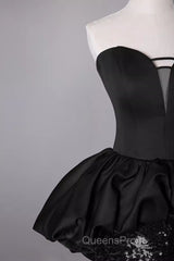 Mermaid Sweetheart Long Black Sequin Evening Prom Dress