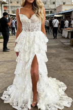 Mermaid / Trumpet Classy Prom Dress Corsets Dress Classy Court Train Sleeveless Off Shoulder Tulle With Sequin Slit