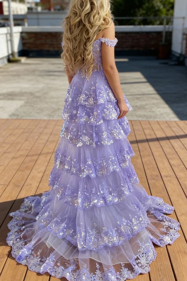 Mermaid / Trumpet Classy Prom Dress Corsets Dress Classy Court Train Sleeveless Off Shoulder Tulle With Sequin Slit