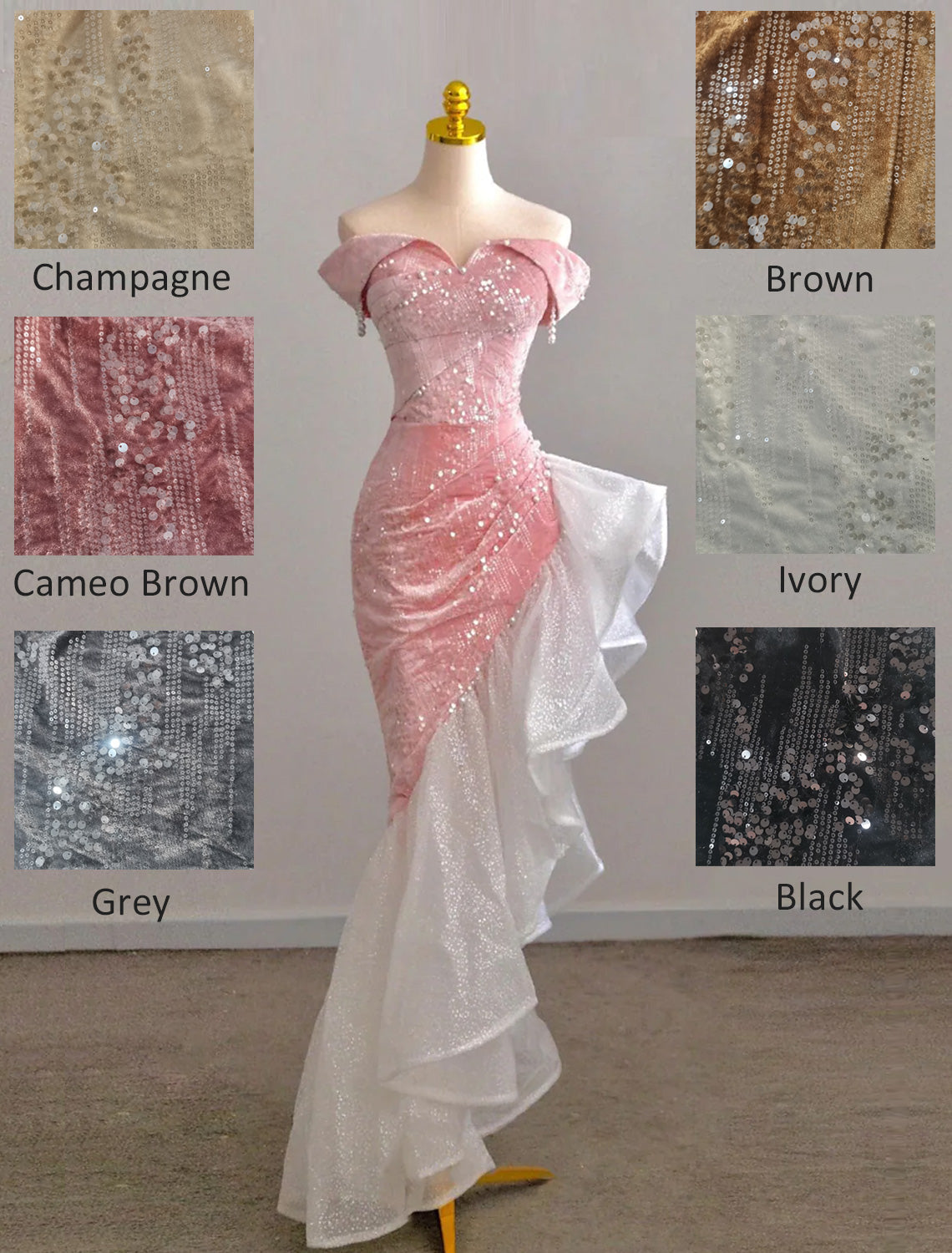 Mermaid / Trumpet Classy Prom Dress Party Dress Classy Evening Party Floor Length Sleeveless Off Shoulder Tulle With Pearls Sequin