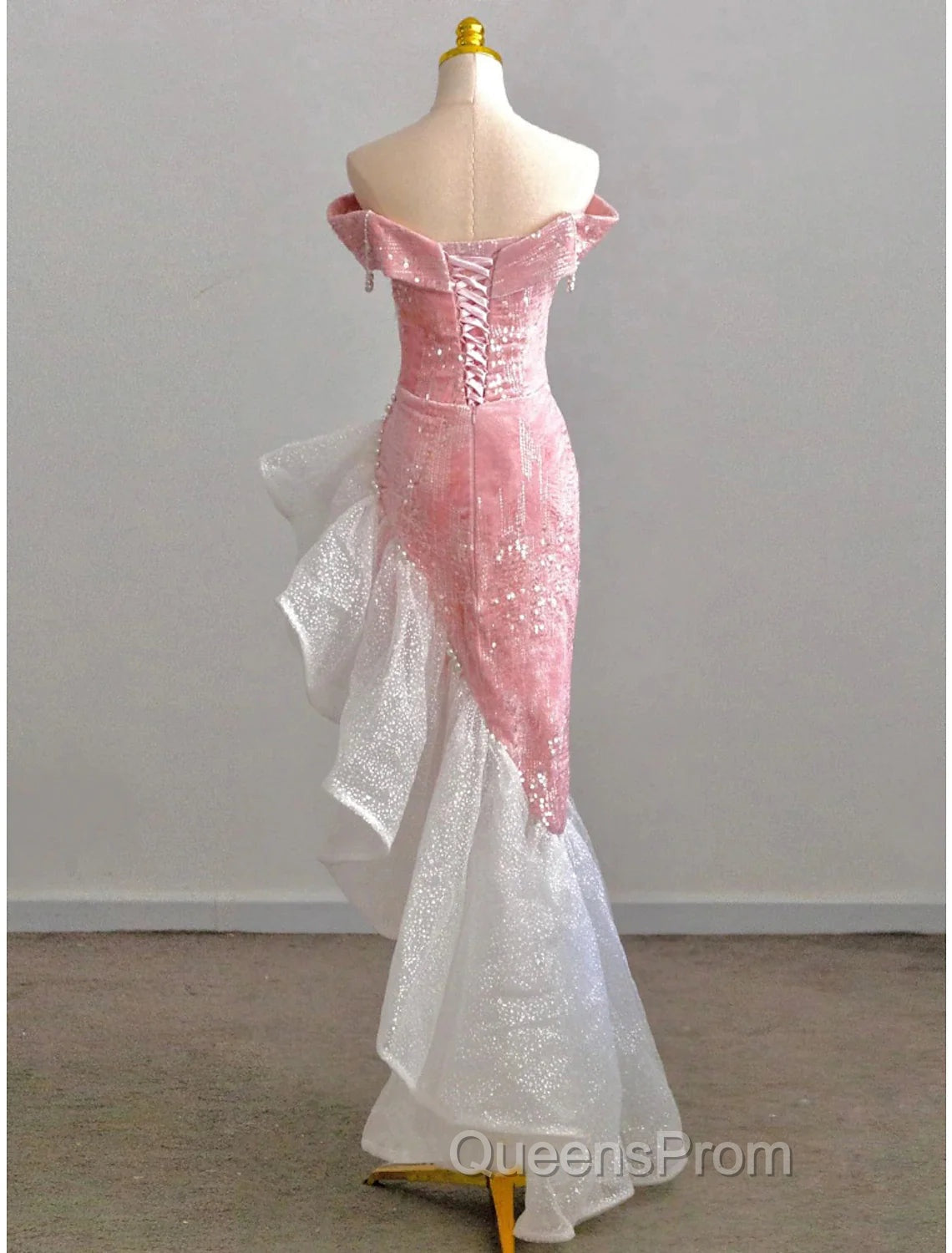 Mermaid / Trumpet Evening Prom Dress Party Dress Evening Party Floor Length Sleeveless Off Shoulder Tulle with Pearls Sequin